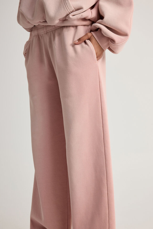 Classic Wide Leg Trackpant, WASHED MUTED PINK