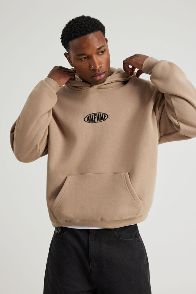 Half Half Hoodie, HH CREMA/DAMAGE