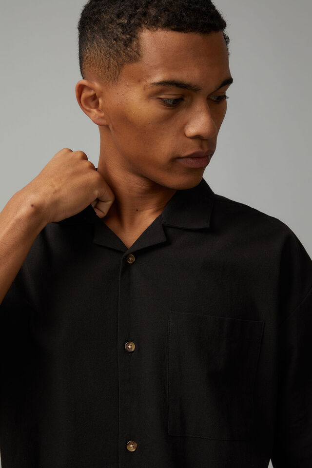 Textured Street Shirt, BLACK