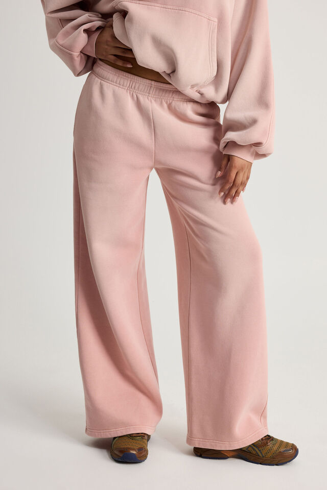 Classic Wide Leg Trackpant, WASHED MUTED PINK
