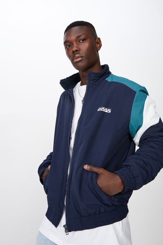 Contrast Panel Jacket, STORM SPLICE