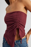 Ashley Ruched Front Bandeau, BORDEAUX - alternate image 4