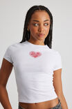 Fitted Baby Tee, WHITE/NOT INTERESTED - alternate image 4