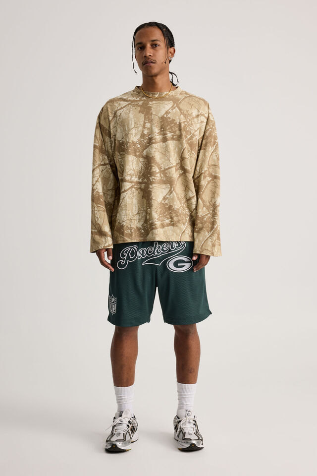 Nfl Basketball Short, LCN NFL IVY GREEN/PACKERS SCRIPT