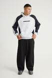 Half Half Hoodie, SILVER MARLE/NAVY BLAZER PANEL - example image 2