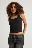 Authentics Scoop Rib Tank, BLACK - alternate image 1
