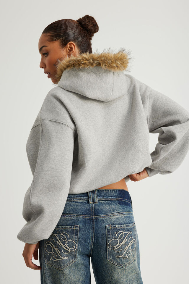 Notion Boxy Hoodie, NTN GREY MARLE/HEAVENLY