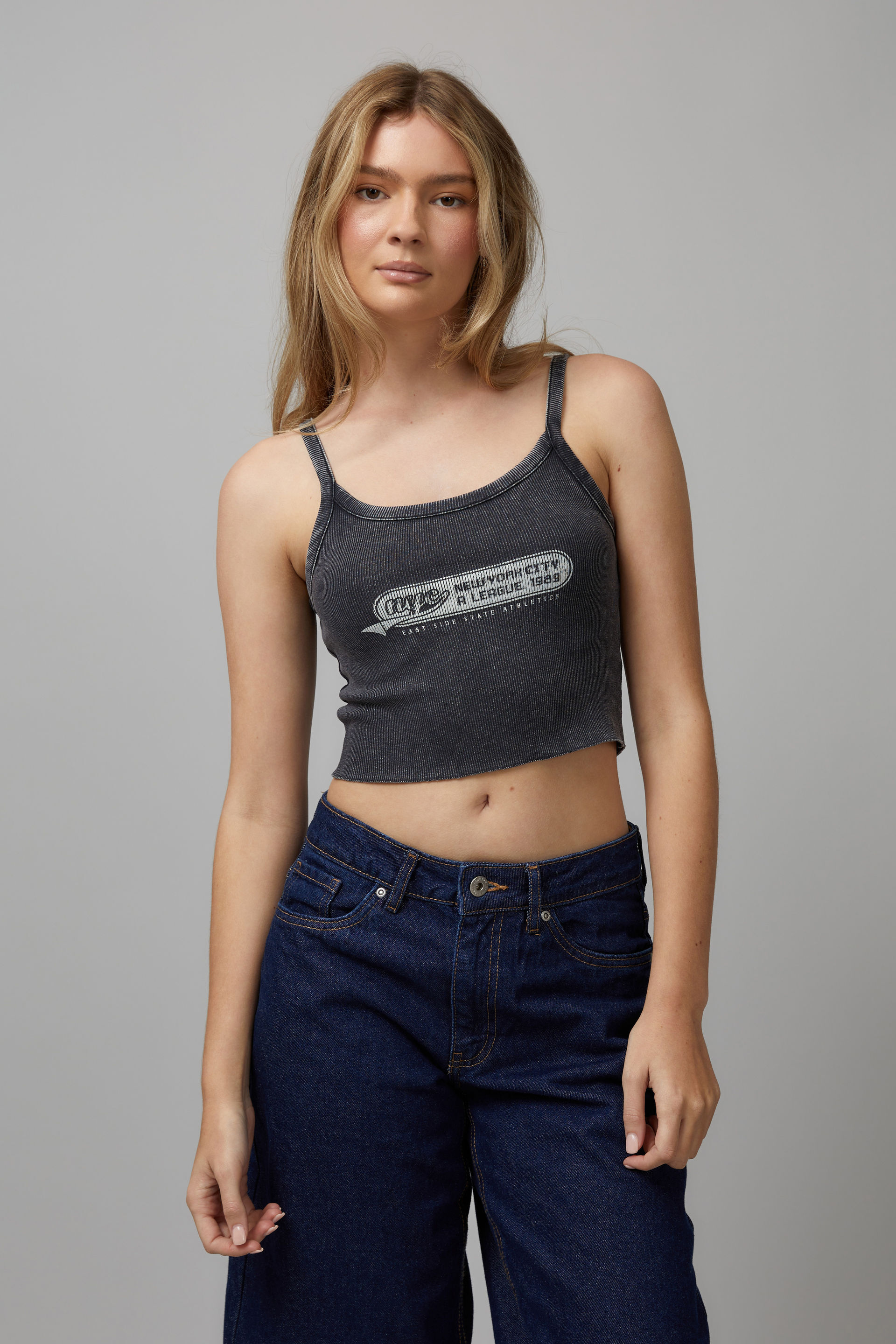 Graphic crop tank store tops