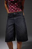 Mega Baggy Jort, MIDNIGHT BLACK_GRL WRLD - alternate image 5