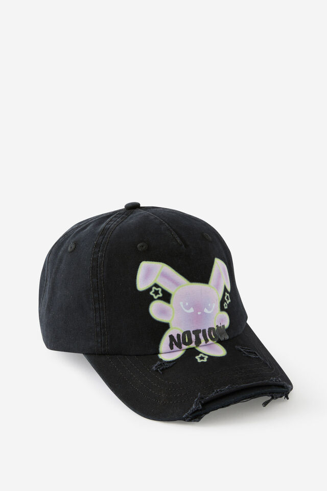 Notion Glow Bunny Dad Cap, NOTION WASHED BLK