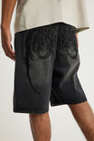 Notion Baggy Denim Short, BLACK VEIL/GHOST GRAPHIC - example image 2
