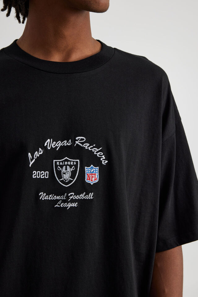 Box Fit Nfl Tshirt, LCN NFL BLACK/RAIDERS BRUSH SCRIPT