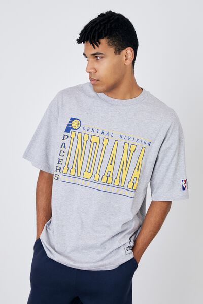 Oversized Nba T Shirt, LCN NBA GREY MARLE/PACERS STRAIGHT