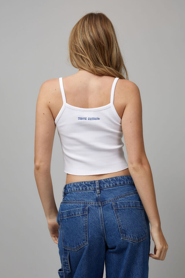 Keith Haring 90S Crop Tank, LCN KEI WHITE/PARADISE GARAGE