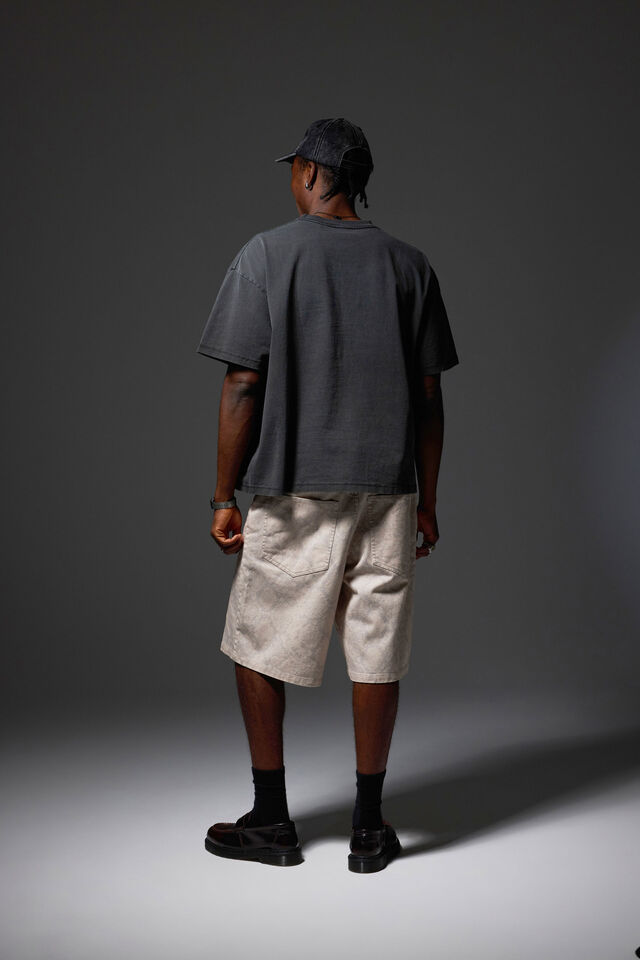 Half Half El Grande Denim Short, PEBBLE SNAKESKIN