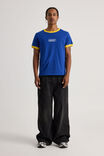 Half Half Slim Fit Ringer Tshirt, HH CORPORATE BLUE/TAXI WIDE HALF HALF PILL - alternate image 2