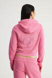 Fitted Zip Through Hoodie, NTN WASHED HYPER PINK - example image 3