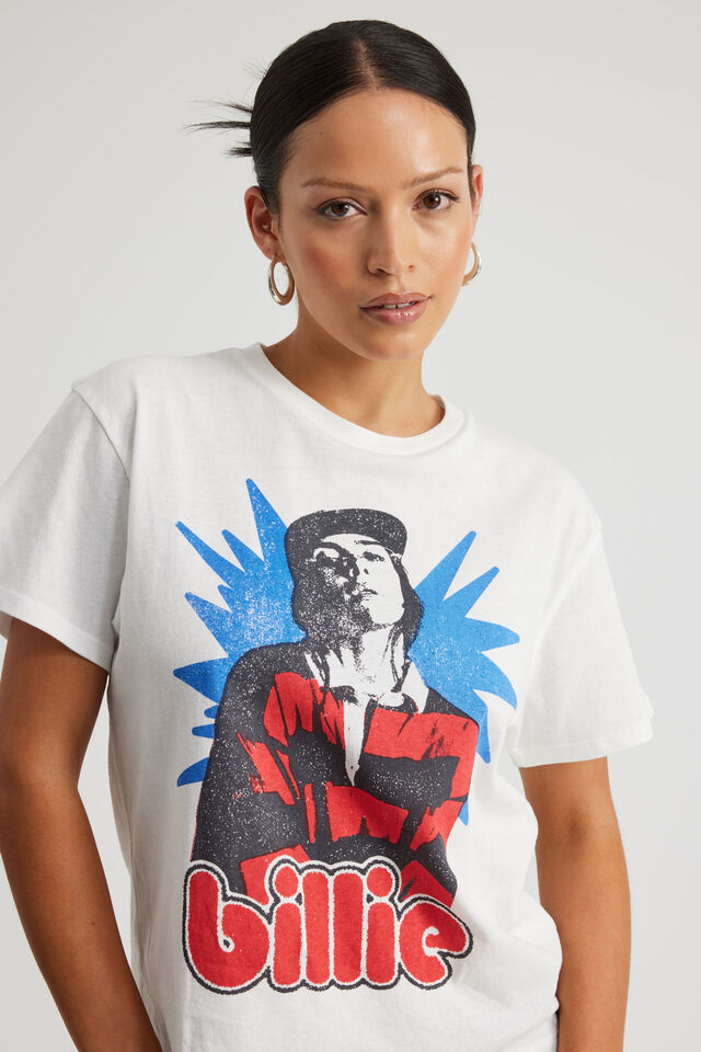 Music Merch Regular Tee, LCN BRA CLOUD/BILLIE EILISH STRIPE