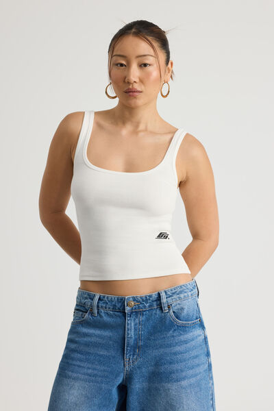 Graphic Scoop Neck Tank, CLOUD/OG