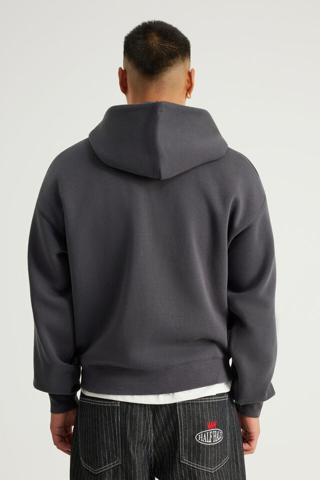 Authentics Boxy Zip Thru Hoodie, SLATE