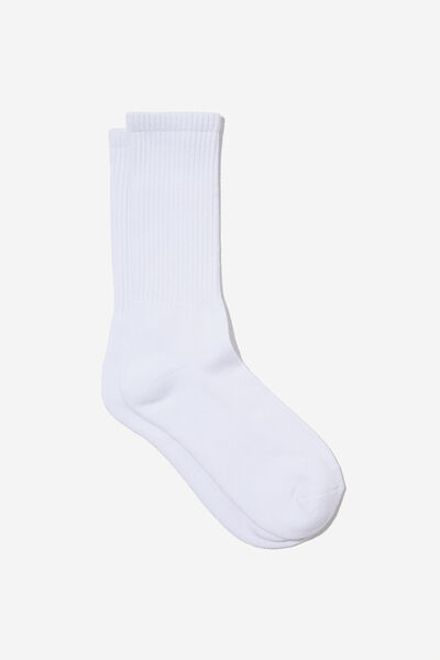 Unisex Rib Sock - Classic, WHITE