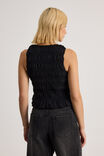 Ella Shirred Tank, BLACK - alternate image 3