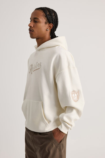 Nfl Hoodie, LCN NFL EGGSHELL/RAIDERS PATCH