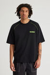 Half Half Boxy Tshirt, HH BLACK LIME/HALF HALF TONAL - example image 1