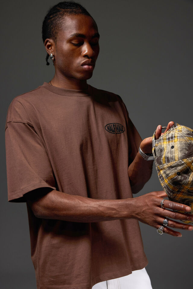 Half Half Box Fit Graphic T Shirt, HH MUD/HALF HALF ZINE STORE