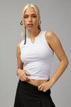 Notch Front Tank, SILVER MARLE/WHITE - alternate image 1