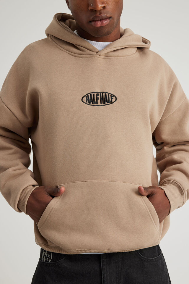 Half Half Hoodie, HH CREMA/DAMAGE