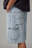 Half Half Painter Baggy Denim Short, DAY BLUE - alternate image 4