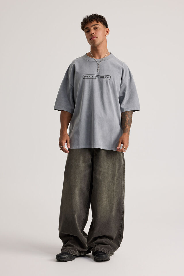 Notion Vintage Box Fit Graphic Tshirt, NTN CONCRETE/RESONATE