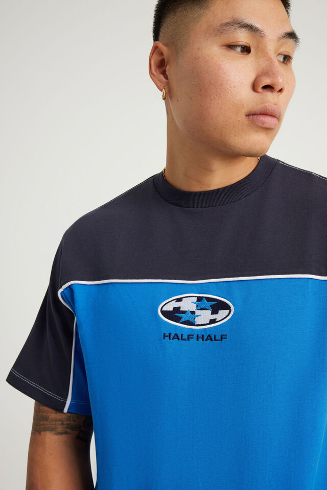 Half Half Panelled Tee, HH STRONG BLUE/ESCALADE