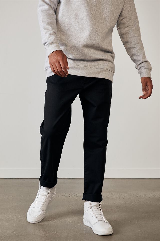 Relaxed Fit Chino, BLACK