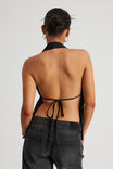 Backless Halter Tie Top, BLACK - alternate image 3