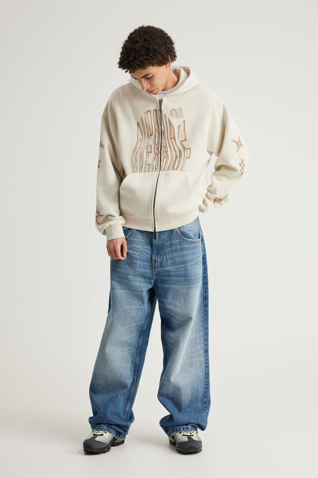 Notion Zip Thru Hoodie, NTN WASHED PEBBLE/OVERRIDE
