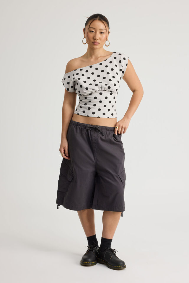 Batwing Top, CLOUD/BLACK POLKA DOT