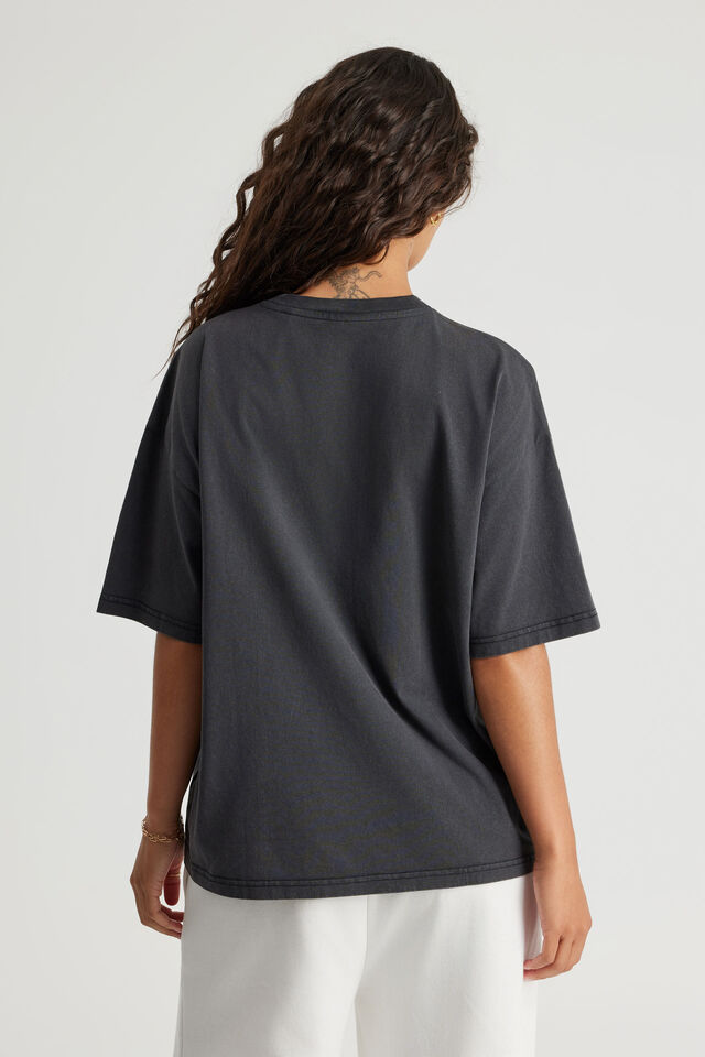 Oversized Graphic Tee, WASHED BLACK/AMORE STAR