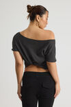 One Shoulder Graphic Tee, PHANTOM - alternate image 3
