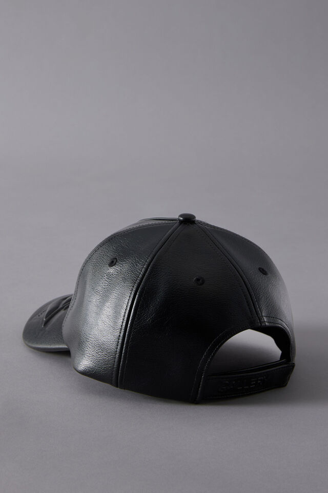 Open Gallery Brim Emboss Cap, OG BLACK PU BRIM EMBOSS