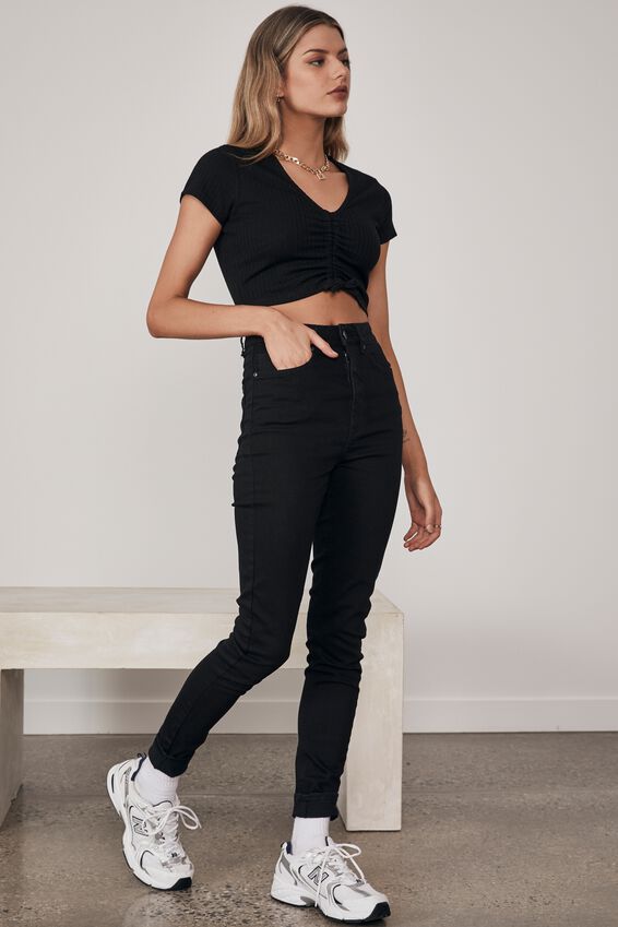 The Skinny High Rise Jean, BLACK