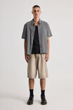 Half Half Short Sleeve Shirt, HH BLACK BLUE MICRO CHECK - alternate image 2