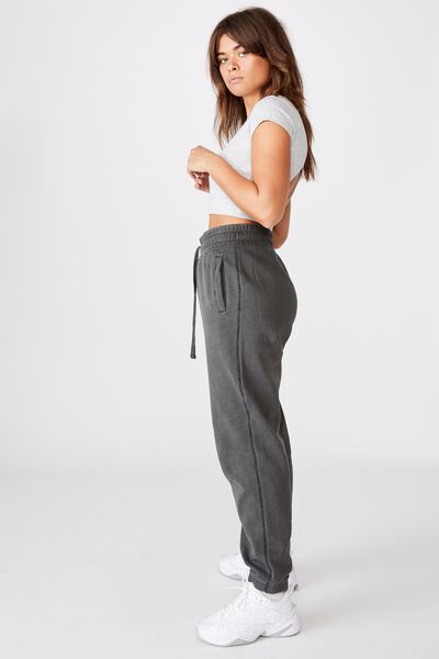 Over Sized Track Pant, WASHED BLACK