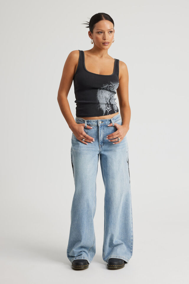 Mid Rise Baggy Jean, MADRID BLUE_BUTTERFLY