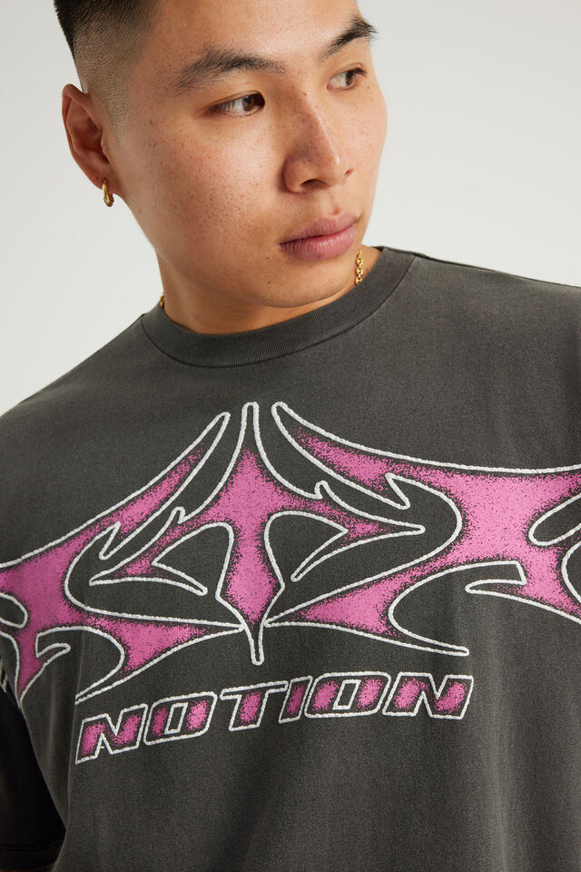 Notion Vintage Graphic Tshirt, NTN WASHED BLACK/CYBER SIGIL