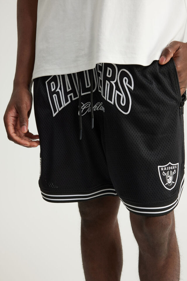 Nfl Basketball Short, LCN NFL BLACK WHITE / COLLEGIATE RAIDERS