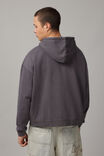 Washed Boxy Zip Thru Hoodie, WASHED SMOKE - alternate image 4