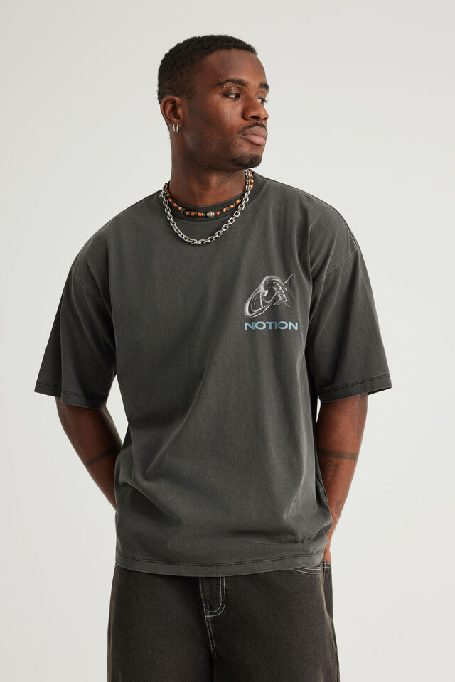 Notion Vintage Graphic Tshirt, NTN WASHED BLACK/INTERTWINED