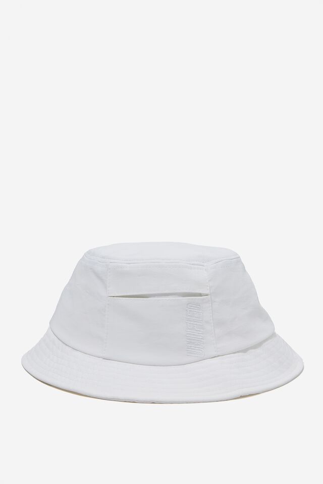 Unified Collective Pocket Bucket Hat, WHITE